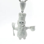 Silver CZ Pyrex Doughboy Pendant