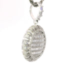 Silver Round and Baguette CZ Pendant