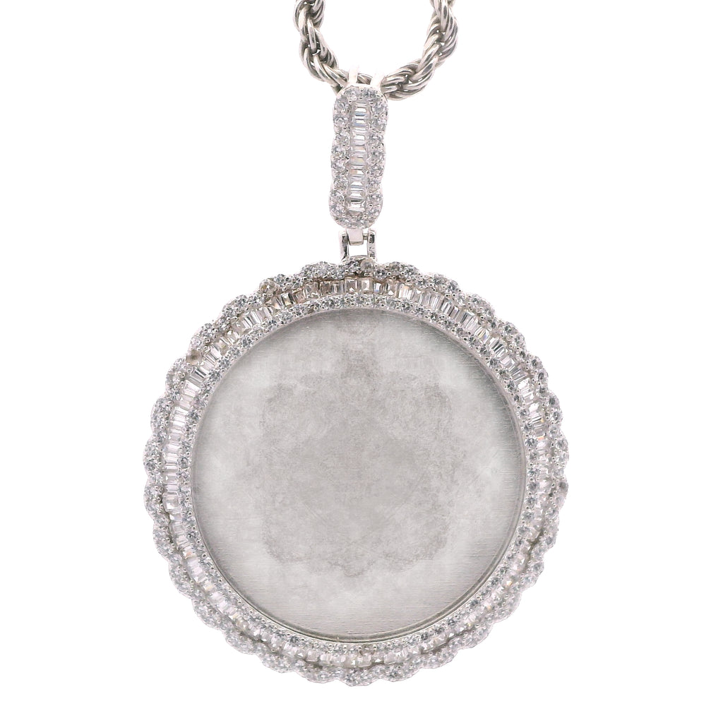 Silver CZ Picture Pendant