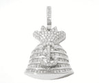 Silver and Moissanite Money Bag Pendant