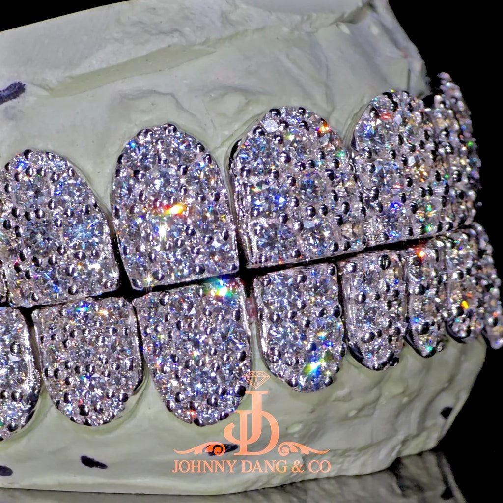 JDWR-2026-3-Flawless "10pt Ghost" Set Grillz White Gold (Perms)