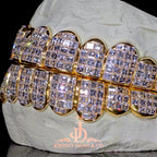 JDWR-2026-15 Flawless "King Carre Cut" Invisible Set Grillz Yellow Gold (Pullout)