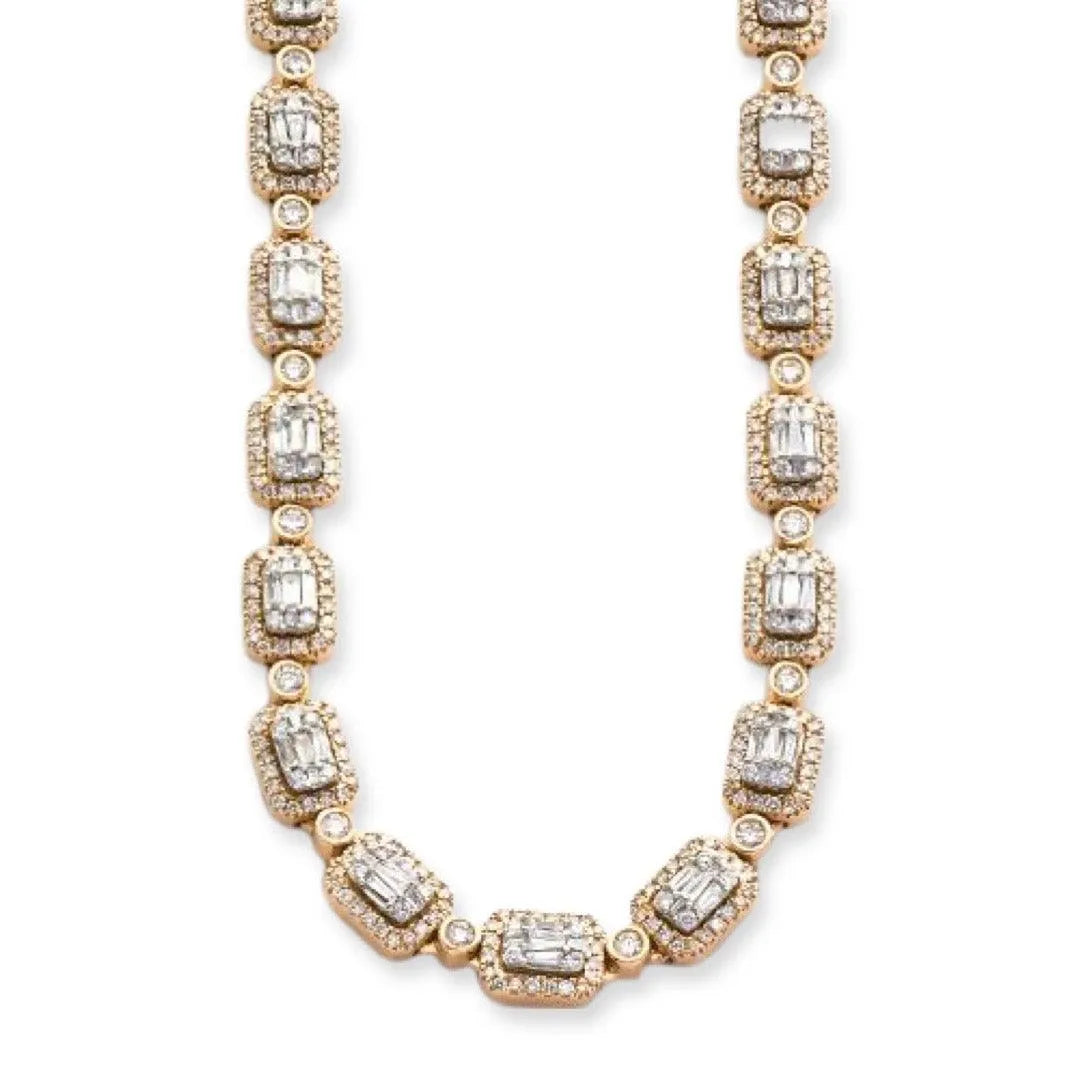 10KY+W 9.00CTW BAGUETTE NECKLACE 20" - Johnny Dang & Co