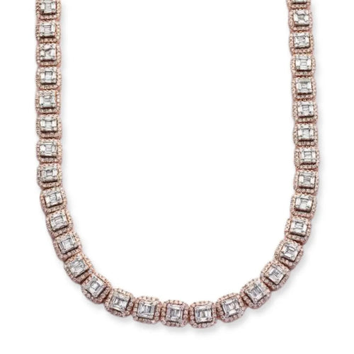 10KR+W 16.75CTW BAGUETTE DIAMOND SQUARE CLUSTER - Johnny Dang & Co