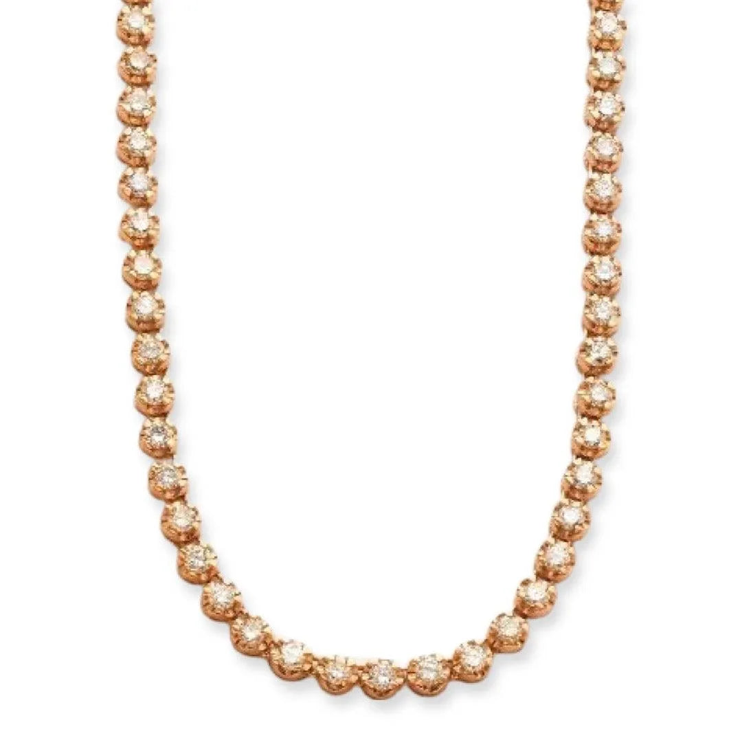 10KR 6.65CTW DIAMOND BUTTERCUP TENNIS NECKLACE - Johnny Dang & Co