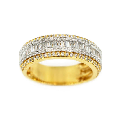 14K 1.55-1.75 CTW BAGUETTE and ROUND DIAMOND MENS BAND - Johnny Dang & Co