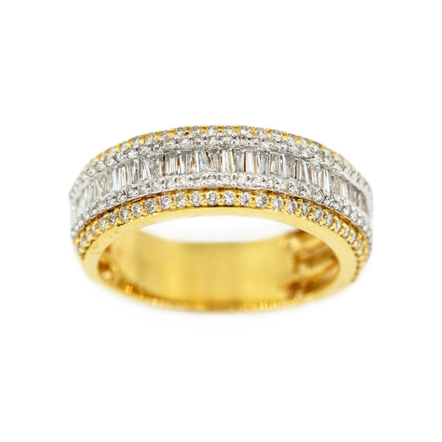 14K 1.55-1.75 CTW BAGUETTE and ROUND DIAMOND MENS BAND - Johnny Dang & Co