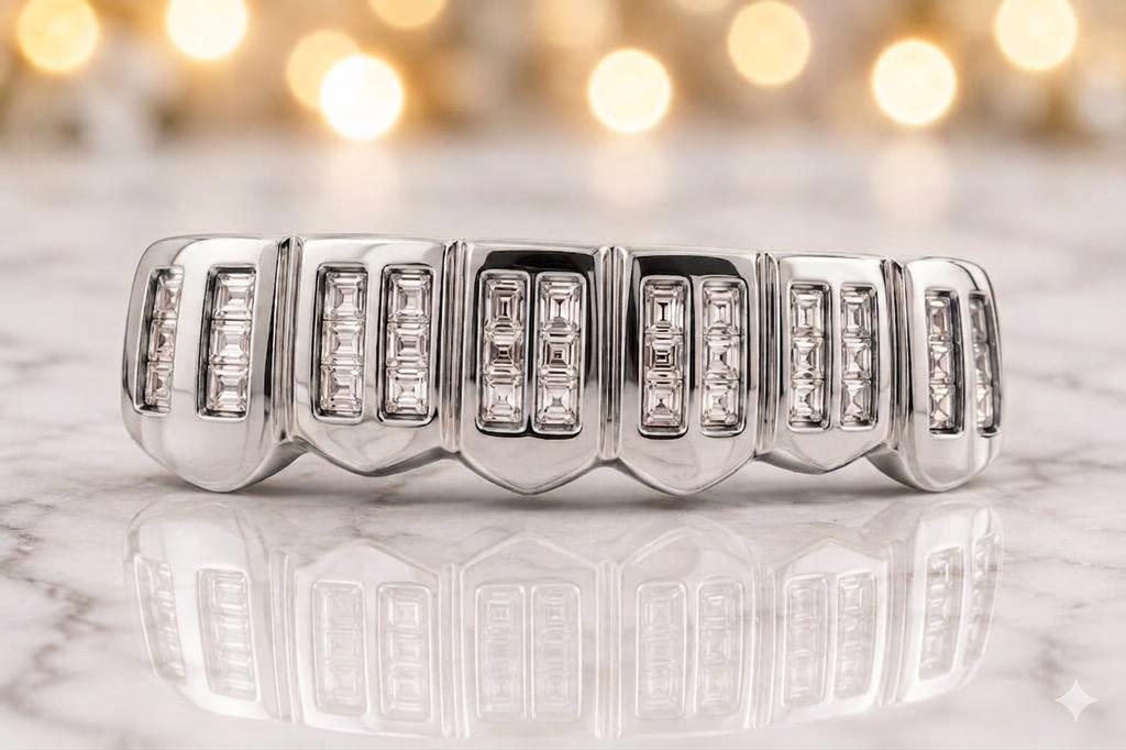 JDWR-C117C-2 Row HAND Channel Set Diamond Grillz