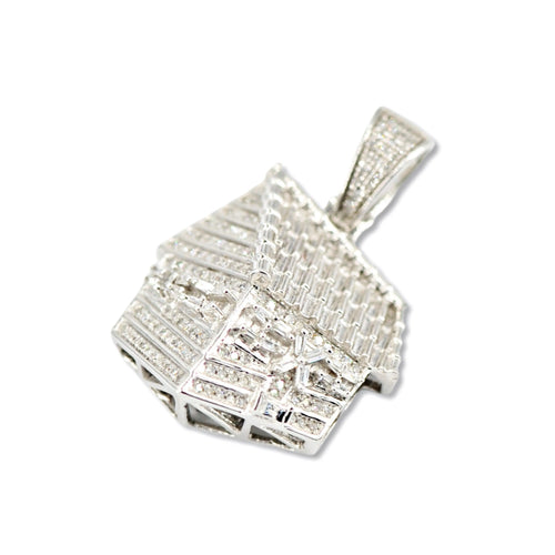 10K White Gold Diamond Trapp House Pendant - Johnny Dang & Co
