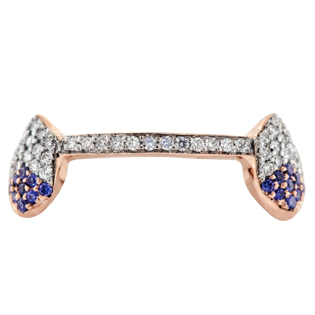 JDWR-004 - TOP 6 BOTTOM 6 HAND PRONG WITH DIAMONDS BAR BACK IS FULL