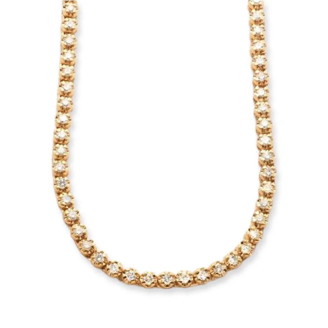 10KY 6.35CTW DIAMOND BUTTERCUP TENNIS NECKLACE - Johnny Dang & Co