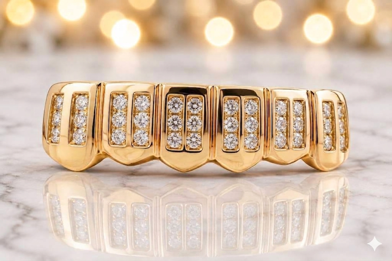 JDWR-C117C-2 Row HAND Channel Set Diamond Grillz