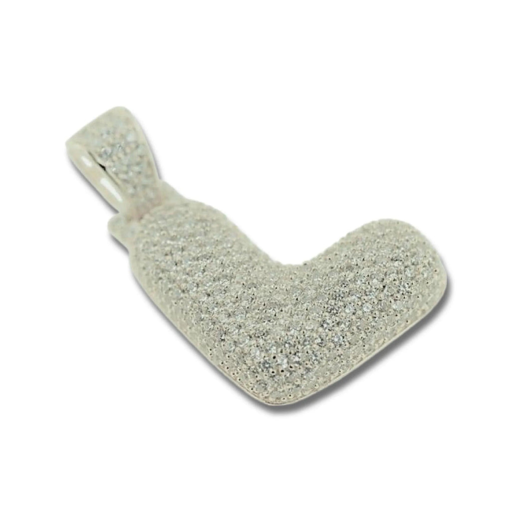 TVJL- Sterling Silver CZ Letter L Pendant - Johnny Dang & Co