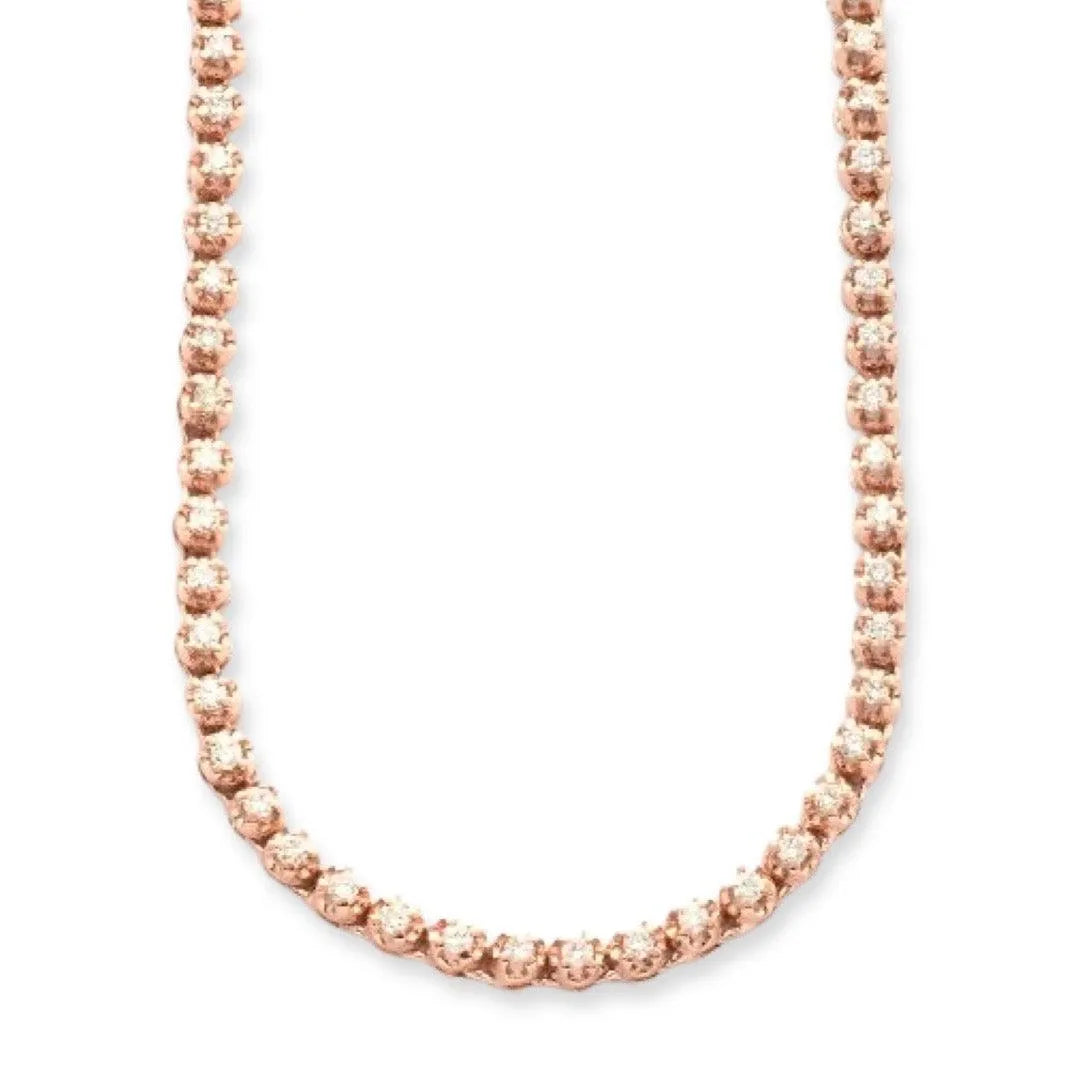 10KR 3.25CTW DIAMOND BUTTERCUP TENNIS NECKLACE - Johnny Dang & Co