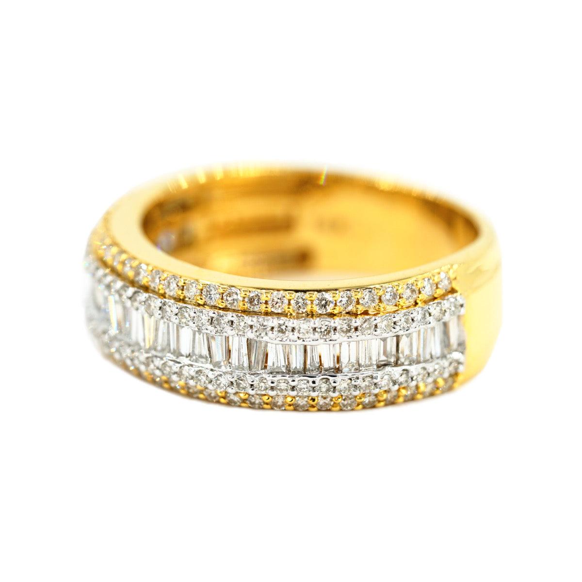 14K 1.55-1.75 CTW BAGUETTE and ROUND DIAMOND MENS BAND - Johnny Dang & Co
