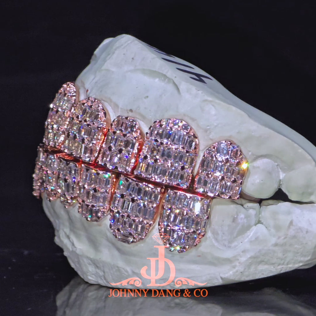 JDWR-2026-25 Flawless Emerald Prong Set Grillz Rose Gold (Perms)