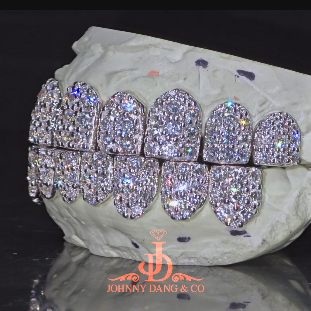 JDWR-2026-3-Flawless "10pt Ghost" Set Grillz White Gold (Perms)