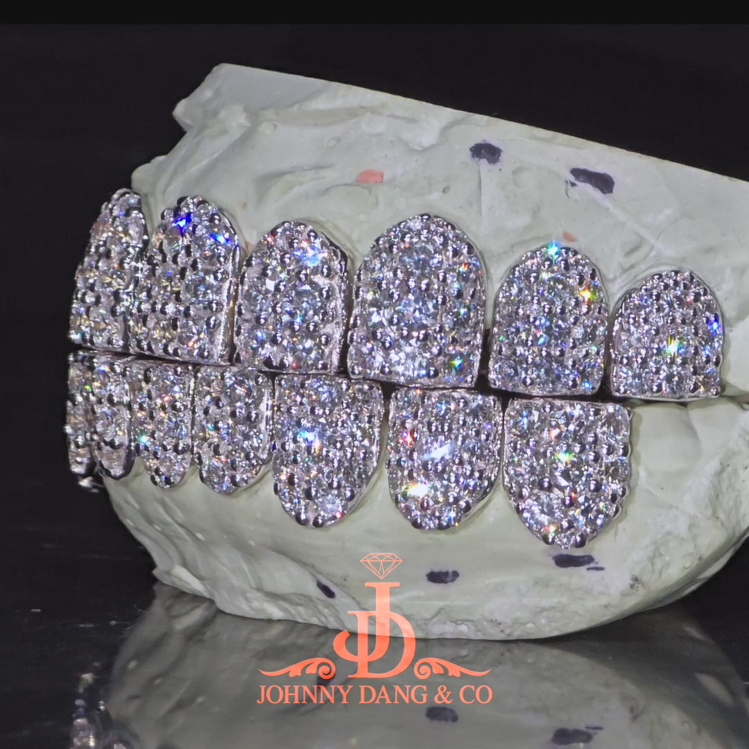 JDWR-2026-3-Flawless "10pt Ghost" Set Grillz White Gold (Perms)