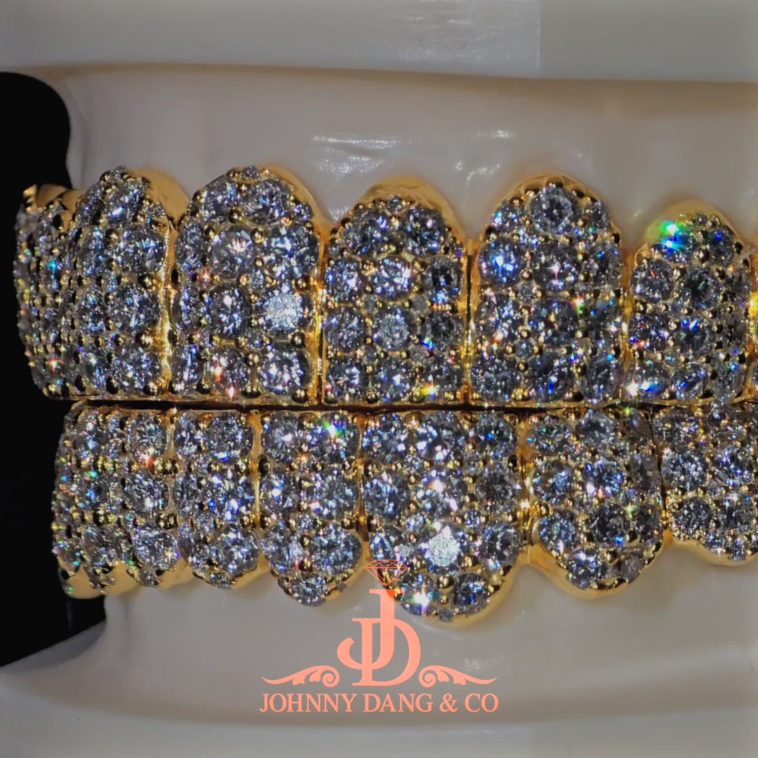 JDWR-2026-6-Flawless "10pt Ghost" Set Grillz Yellow Gold (Pullout)