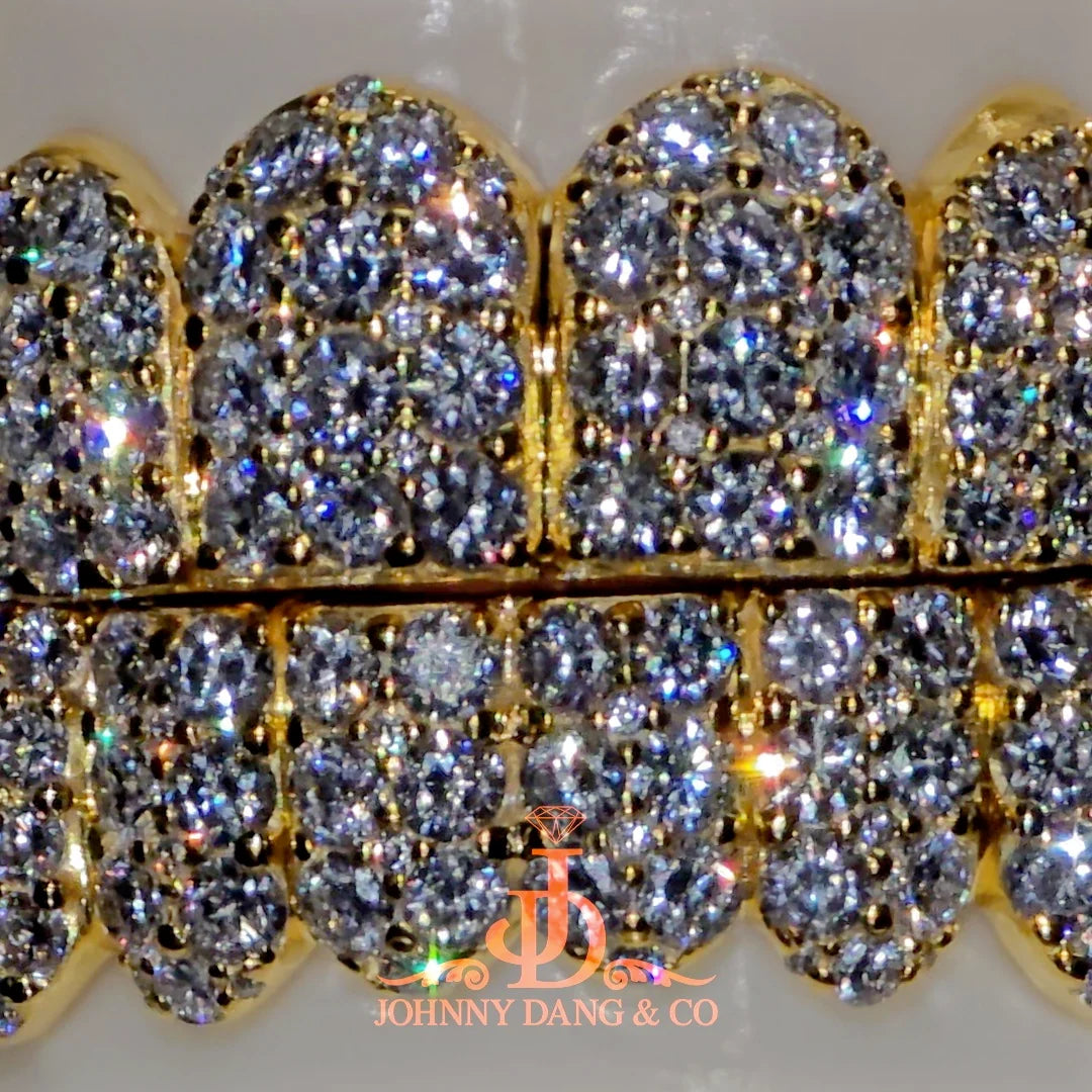 JDWR-2026-6-Flawless "10pt Ghost" Set Grillz Yellow Gold (Pullout)
