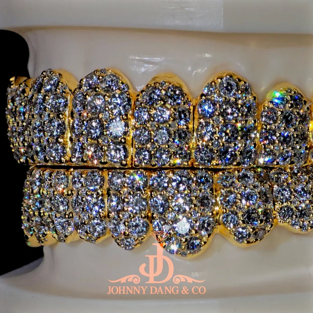 JDWR-2026-6-Flawless "10pt Ghost" Set Grillz Yellow Gold (Pullout)
