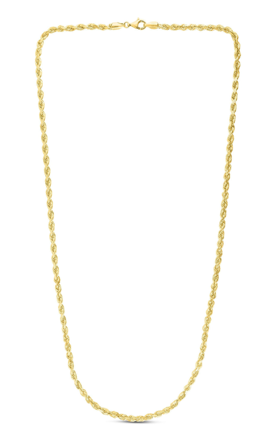 14K Yellow Gold 5.5mm Hollow Diamond Cut Rope Chain 18