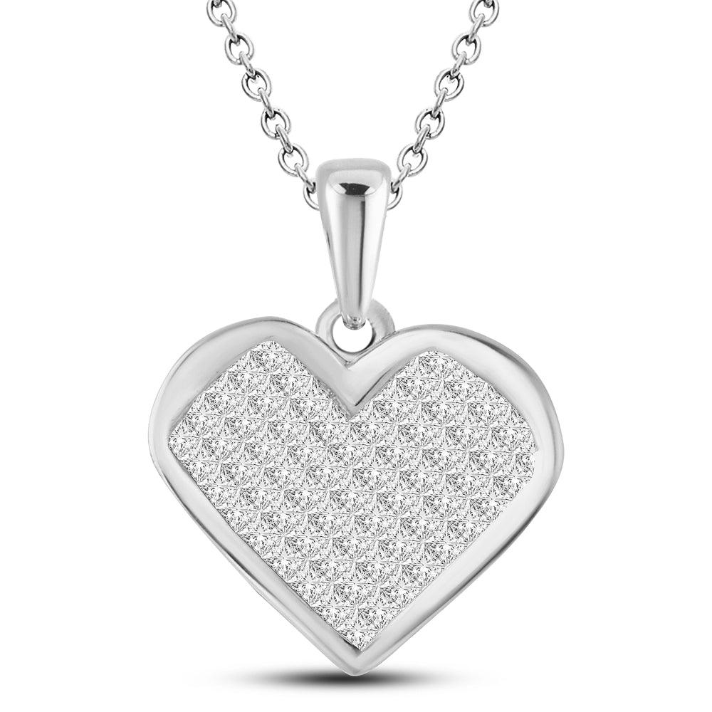 14K 1.00CT Princes cut Dimaond Pendant - Johnny Dang & Co