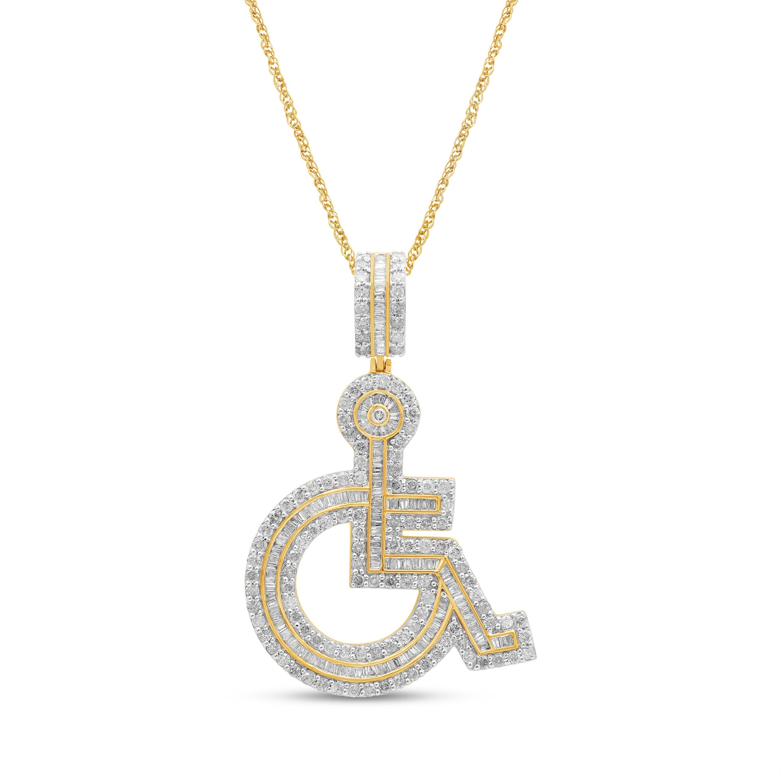 10K 3.15CT D-"WHEELCHAIR SIGN" CHARM- PENDANT ONLY - Johnny Dang & Co