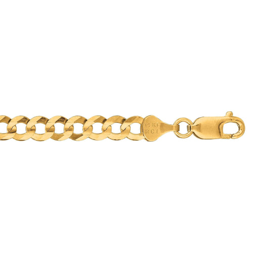 10K 20 inches Yellow Gold 5.70mm Diamond Cut Comfort Curb Chain with Lobster Clasp - Johnny Dang & Co