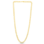 14K Yellow Gold 3.5mm Hollow Curb Link Chain 18", 20", 22", 24" - Johnny Dang & Co