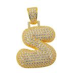 TVJS - Sterling Silver CZ Letter S Pendant - Johnny Dang & Co