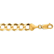 10K 22 inches Yellow Gold 8.20mm Diamond Cut Comfort Curb Chain with Lobster Clasp - Johnny Dang & Co