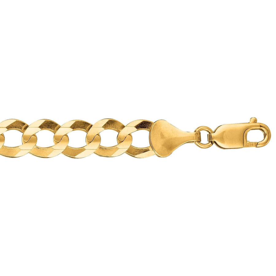 10K 22 inches Yellow Gold 8.20mm Diamond Cut Comfort Curb Chain with Lobster Clasp - Johnny Dang & Co
