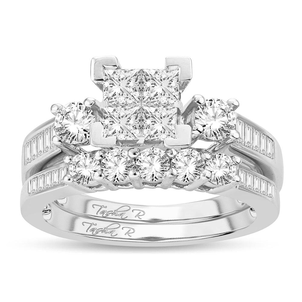 14K 1.50 CT PRINCESS CUT Diamond BRIDAL RING - Johnny Dang & Co