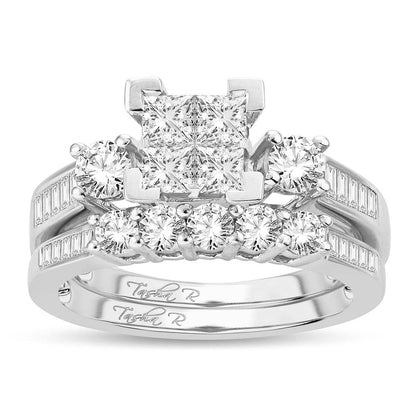 14K 1.50 CT PRINCESS CUT Diamond BRIDAL RING - Johnny Dang & Co