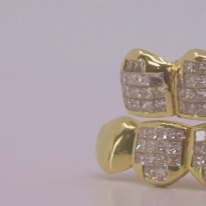10K VS Princess Cut Diamond Invisible Set Grillz