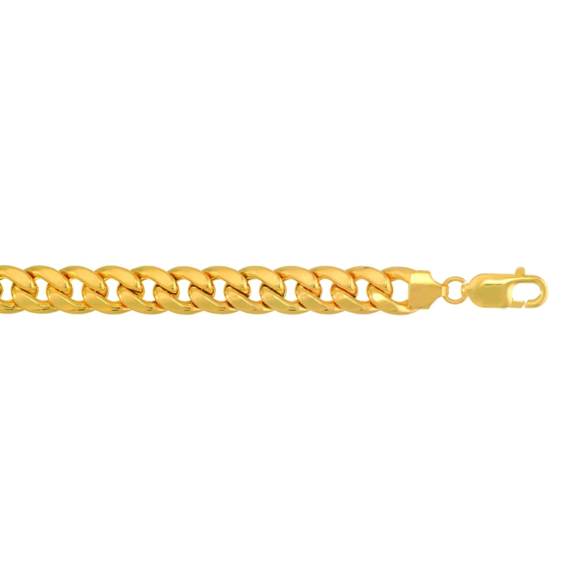 10k 24 inches Yellow Gold 9.2mm Lite Miami Cuban Link Necklace Lobster Clasp - Johnny Dang & Co