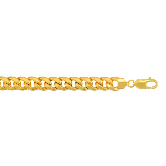 10k 24 inches Yellow Gold 9.2mm Lite Miami Cuban Link Necklace Lobster Clasp - Johnny Dang & Co