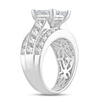 14K 3.50CT Princess Cut Diamond RING. - Johnny Dang & Co