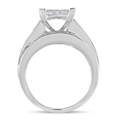 14K 3.50CT Princess Cut Diamond RING. - Johnny Dang & Co