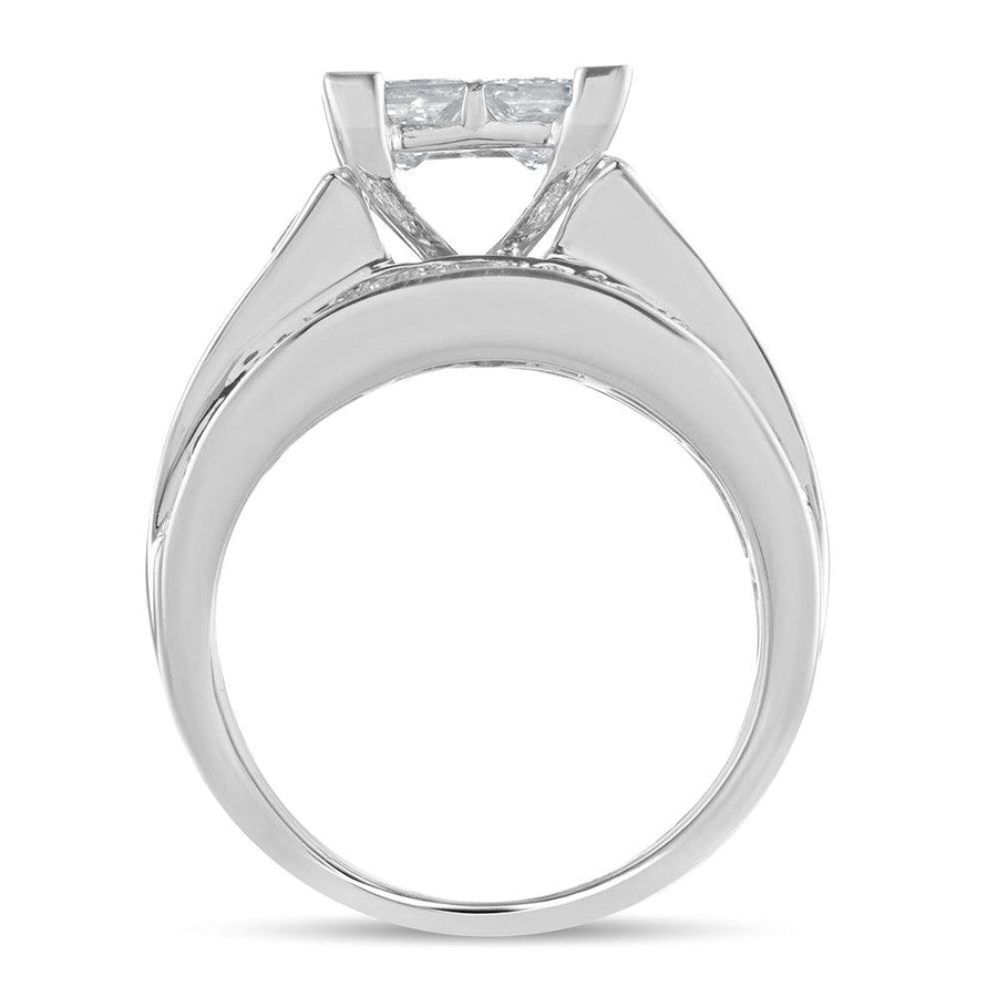 14K 3.50CT Princess Cut Diamond RING. - Johnny Dang & Co