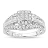 14K 1.00CT Princess Cut Diamond Bridal Ring - Johnny Dang & Co