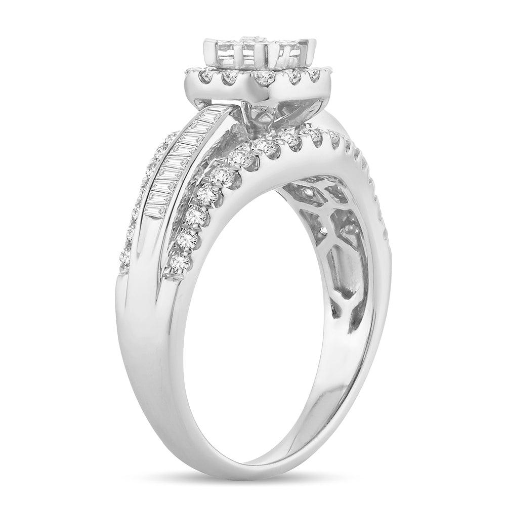 14K 1.00CT Princess Cut Diamond Bridal Ring - Johnny Dang & Co