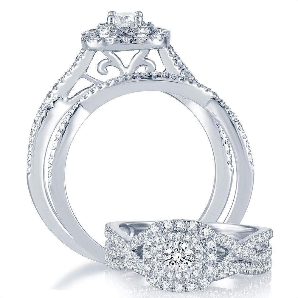14K 0.75CT Diamond BRIDAL RING - Johnny Dang & Co