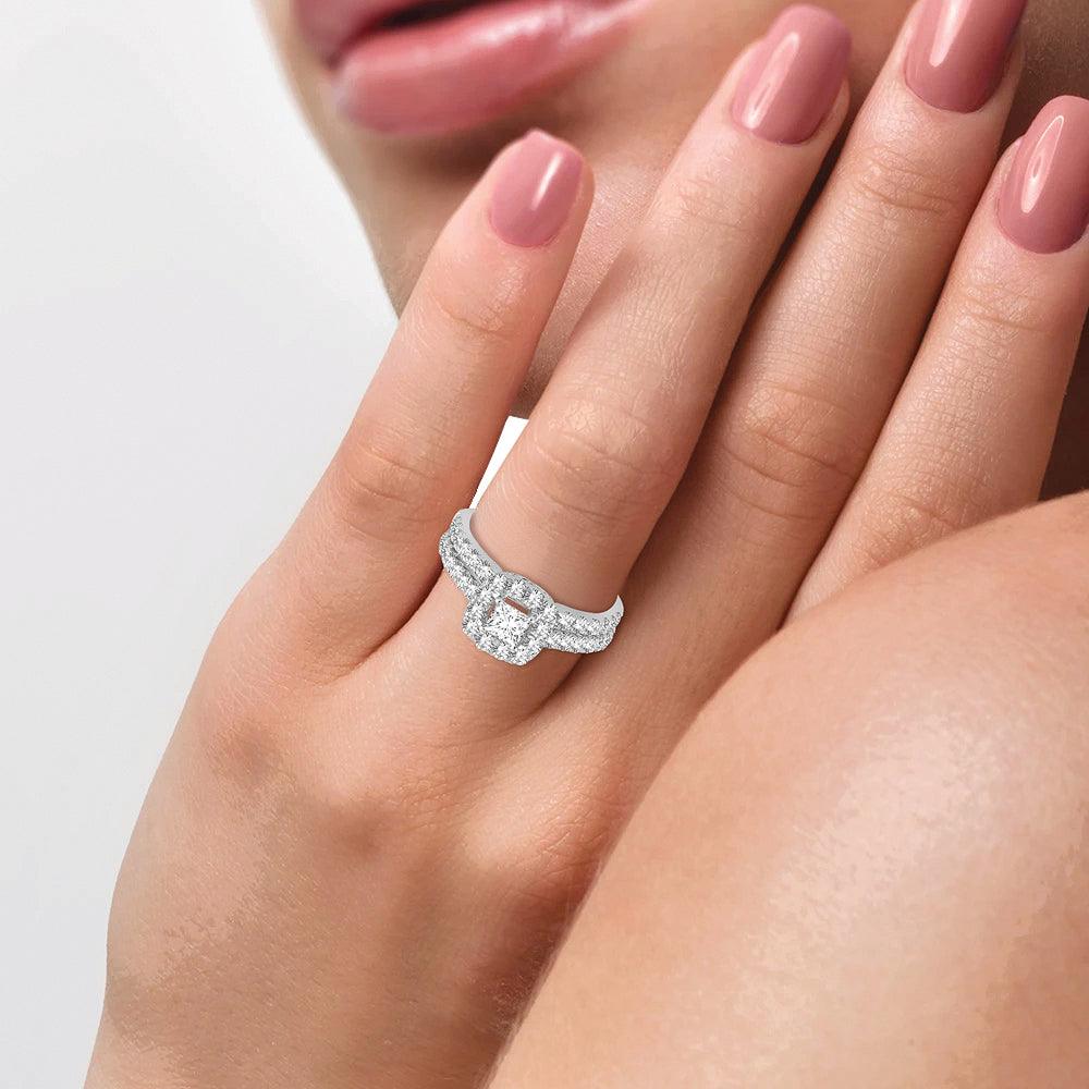 14K 1.42CT DIAMOND BRIDAL RING - Johnny Dang & Co