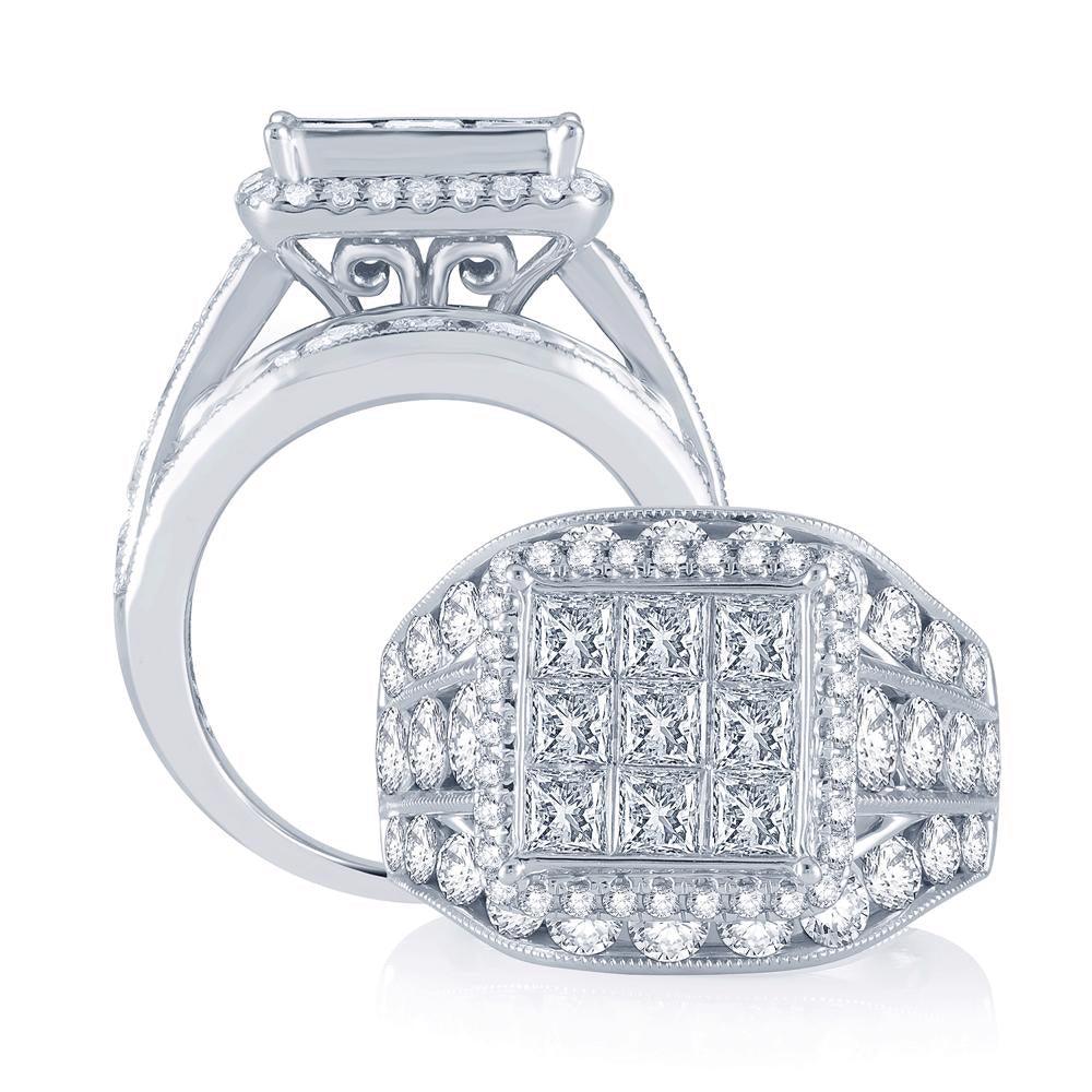 14K 5.00CT Diamond BRIDAL RING - Johnny Dang & Co