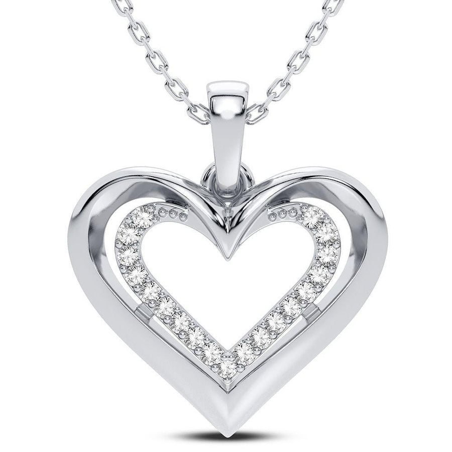 14K 0.10CT Diamond Pendant - Johnny Dang & Co
