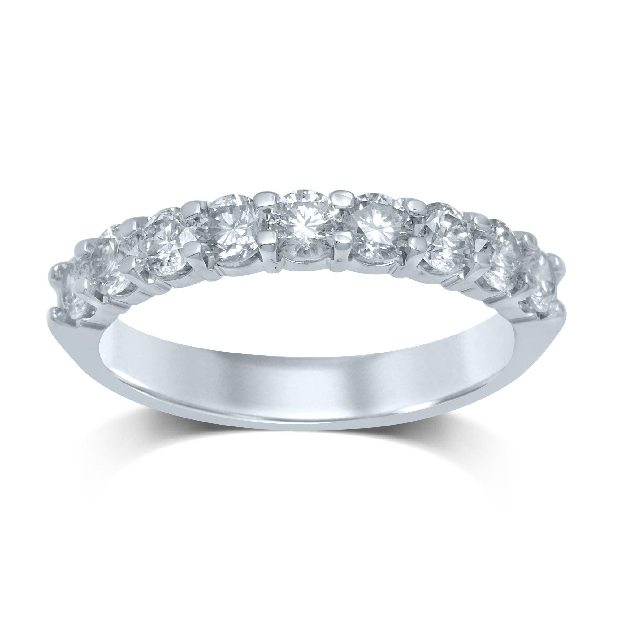 14K 1.00Ct Diamond Ladies Band (9 Diamond Stones) - Johnny Dang & Co