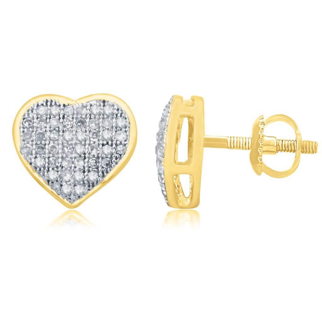10K 0.25CT D-" HEART EARRINGS" - Johnny Dang & Co