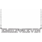 JDSP653444 - ACCENTED COUPLES BLOCK NAMEPLATE NECKLACE - Johnny Dang & Co